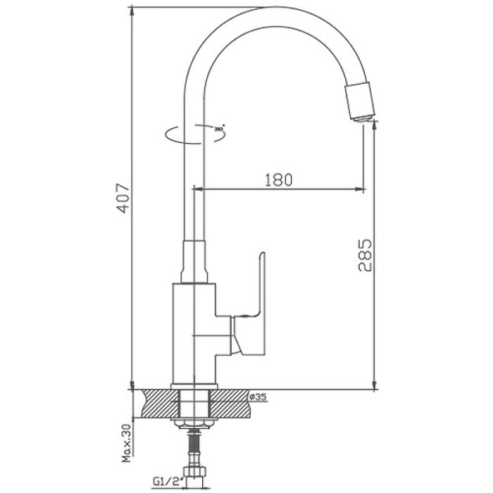 Смеситель для кухни Haiba (HB73505-8)