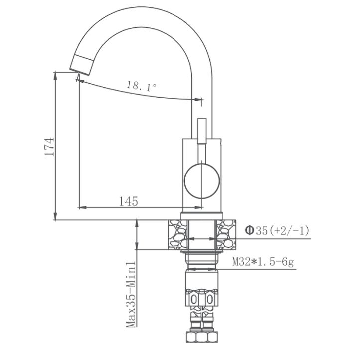 Смеситель для кухни Haiba (HB72304-3)