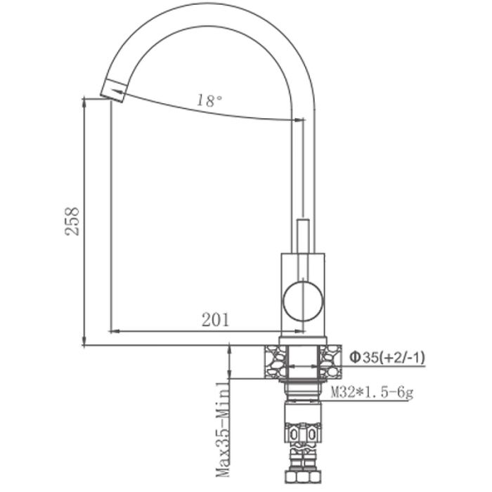 Смеситель для кухни Haiba (HB71304-3)