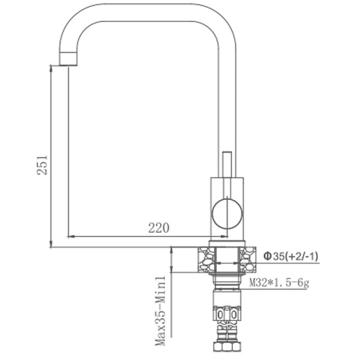 Смеситель для кухни Haiba (HB71304-4)