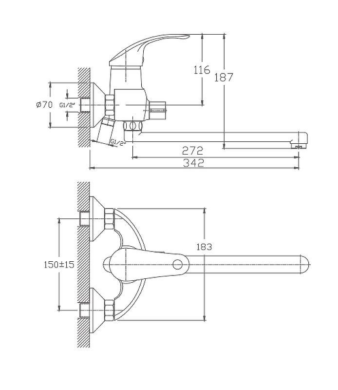 Смеситель для ванны Haiba (HB2221-5)