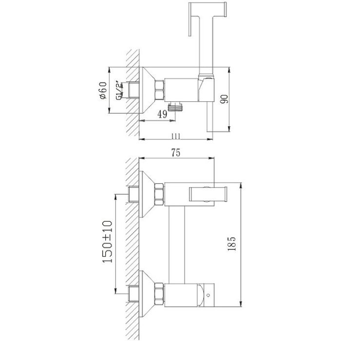 Гигиенический душ со смесителем Haiba (HB5520)