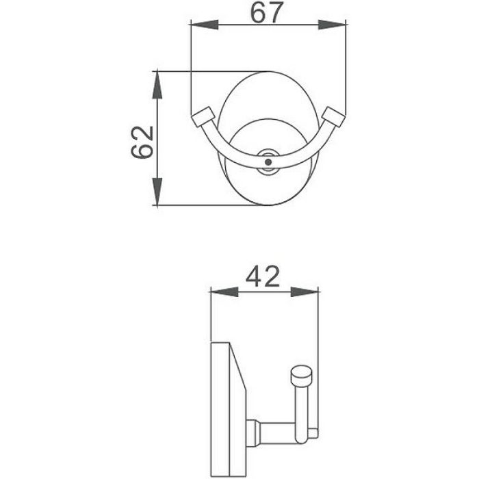 Крючок для ванной комнаты Haiba хром (HB1605-2)