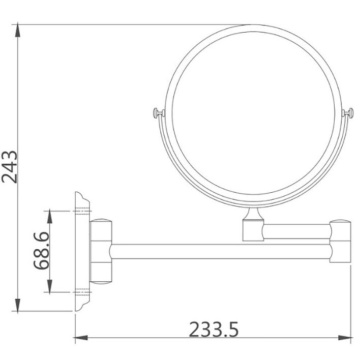 Зеркало косметическое Haiba увеличительное (HB6106)