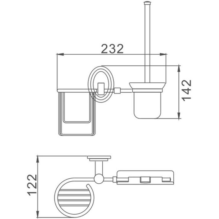 Ершик с держателем освежителя Haiba хром (HB1510-1)