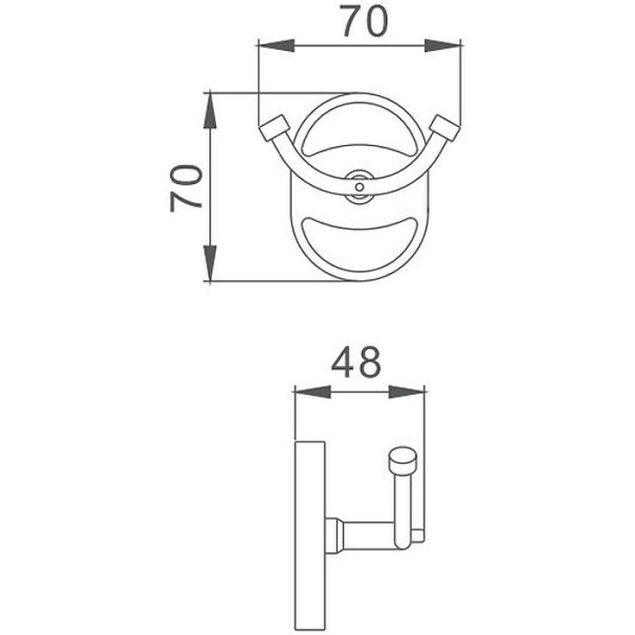 Крючок для ванной комнаты Haiba хром (HB1905-2)