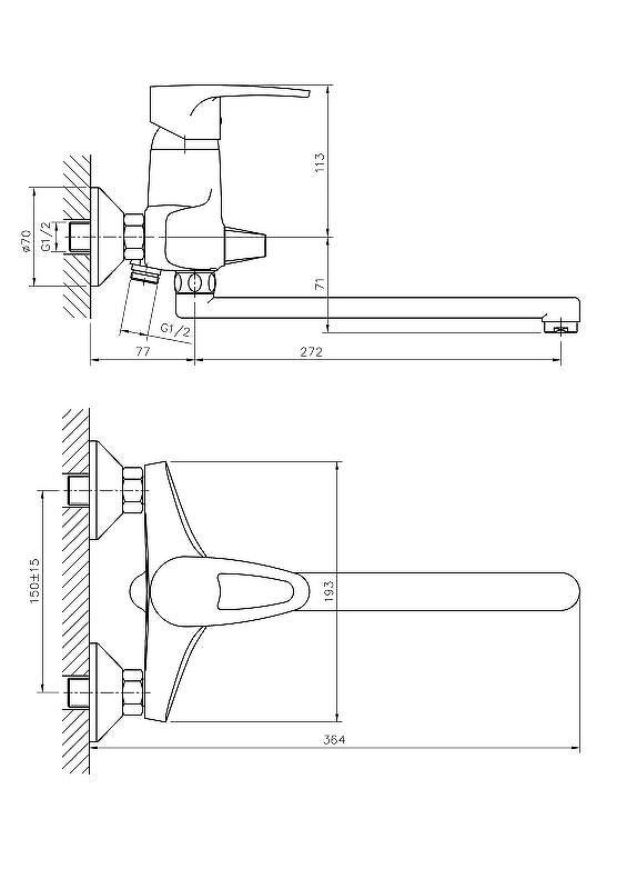 Смеситель для ванны Haiba (HB2265)