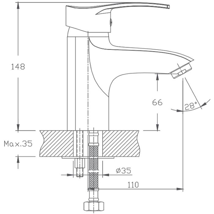 Смеситель для раковины Haiba (HB1070)