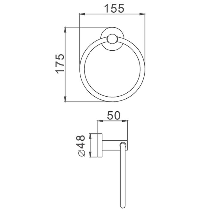 Полотенцедержатель Haiba черный (HB8704)