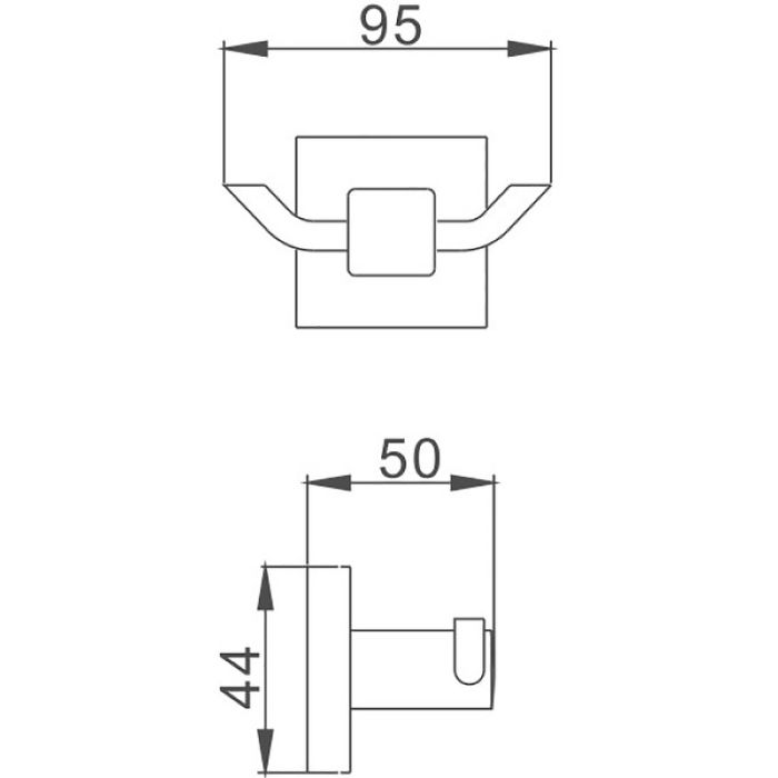 Крючок для ванной комнаты Haiba хром (HB8605-2)