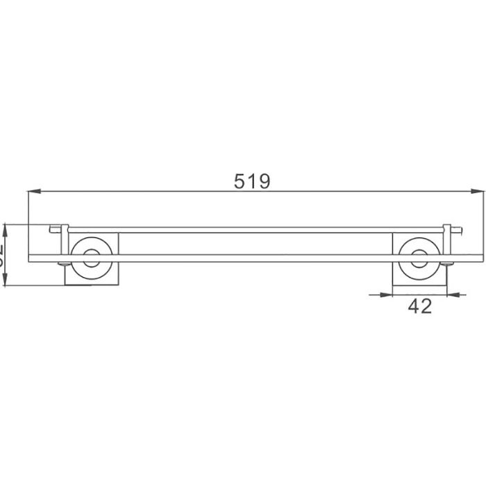 Полка стеклянная Haiba хром (HB8507)