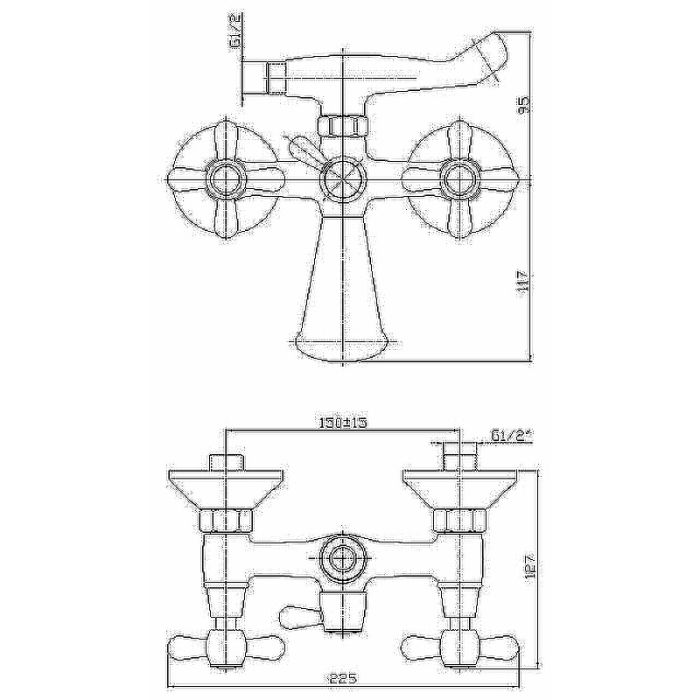 Смеситель для ванны Haiba (HB3125)