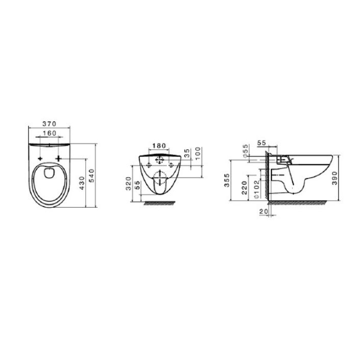 ПЭК Roca Victoria Pack 893105010 подвесной унитаз Rimless + инсталляция + Slim сиденье дюропласт