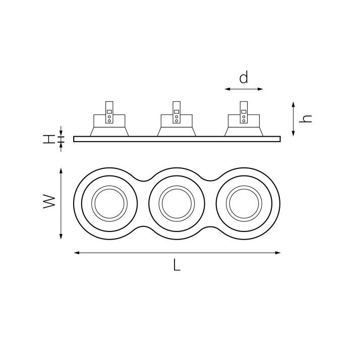 Встраиваемый светильник Lightstar Domino D637030303