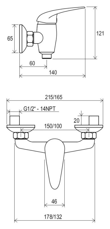 Смеситель для душа Ravak Suzan SN 032.00/100 X070005 Хром