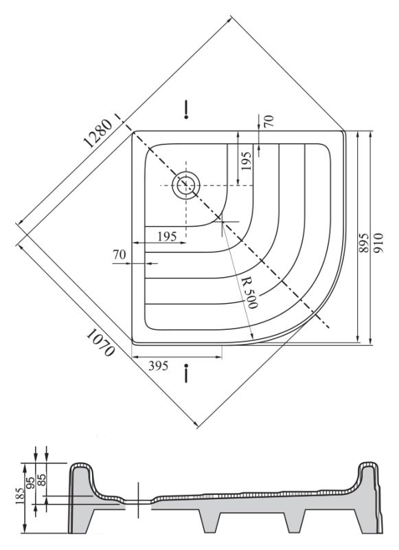 Душевой поддон Ravak Ronda 90 PU A207001120