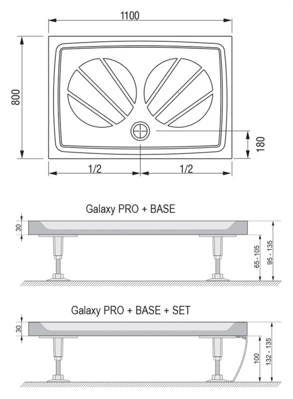 Душевой поддон из искусственного камня Ravak Gigant Pro 110x80 XA03D401010 Белый