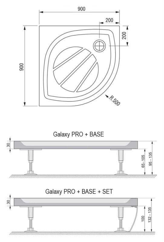 Душевой поддон Ravak Elipso Pro 90x90 XA237701010