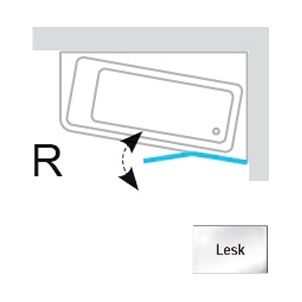 Шторка для ванны Ravak 10° 10CVS2-100 R (блестящий + транспарент) 7QRA0C03Z1