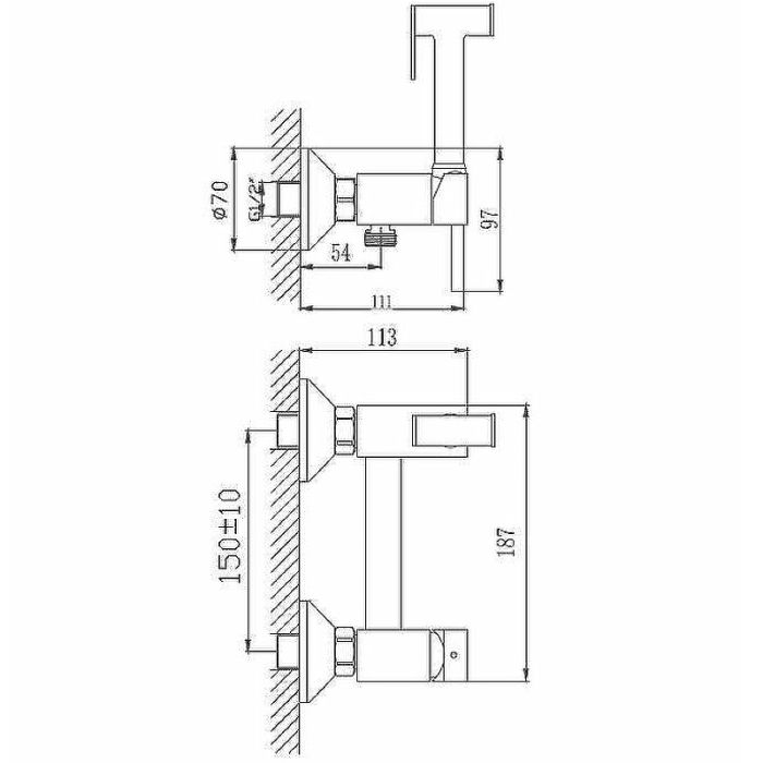 Гигиенический душ со смесителем Haiba (HB5510-7)