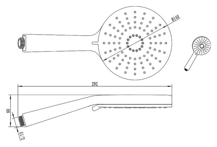 Ручной душ Ravak Flat XXL 961.00 (X07P344)