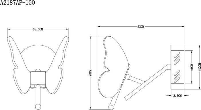 Бра Arte Lamp Darcy A2187AP-1GO