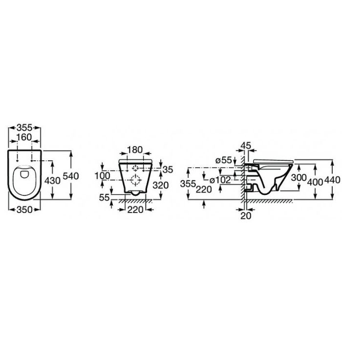 ПЭК Roca The Gap Round Pack 893105000 подвесной унитаз Rimless + инсталляция + сиденье Supralit