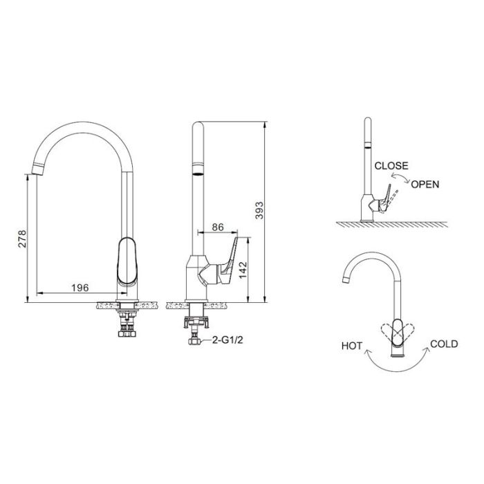 Смеситель для кухни Bravat Eler (F7191238CP-RUS)