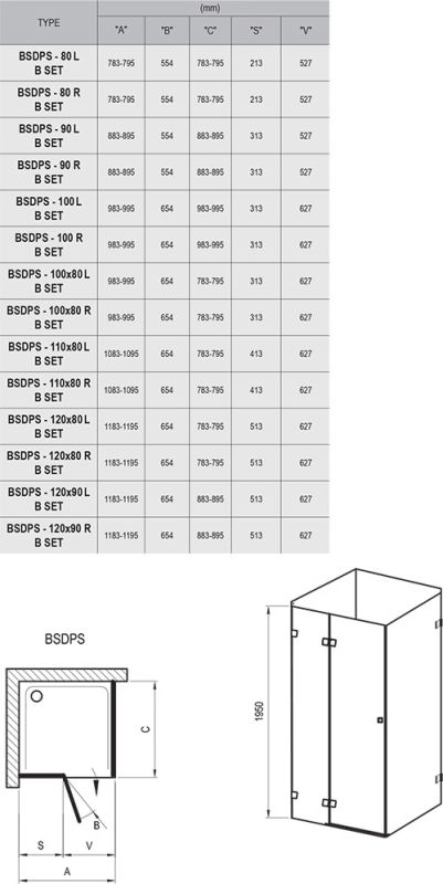 Душевой уголок Ravak Brilliant BSDPS-90/90 90х90 R 0UP77A00Z1 профиль Хром стекло Transparent