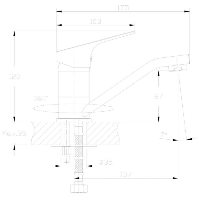 Смеситель для раковины Rossinka RS29 (RS29-22)