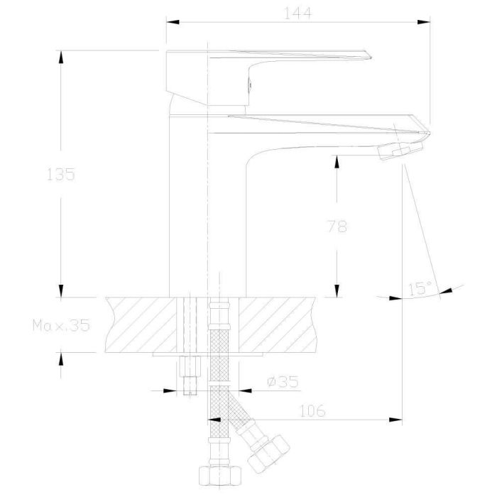 Смеситель для раковины Rossinka RS28 (RS28-11)