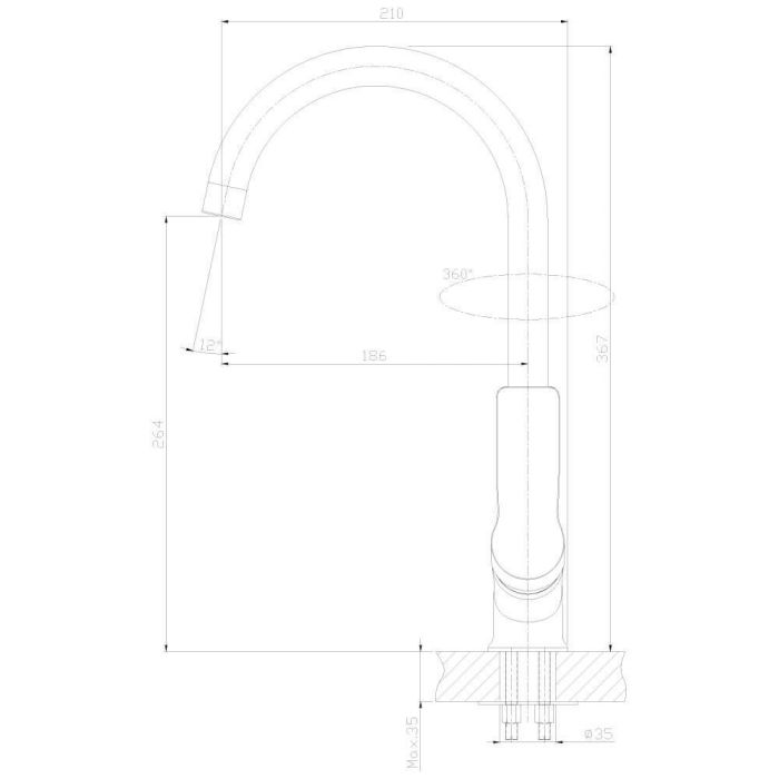 Смеситель для кухонной мойки Rossinka RS27 (RS27-23)