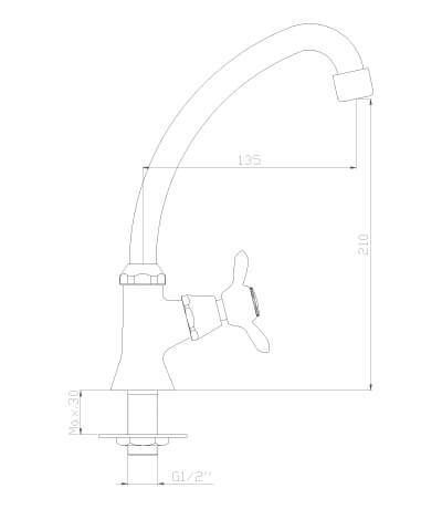 Кран Rossinka Q для холодной воды (Q02-60U)