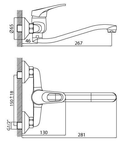 Смеситель для кухонной мойки Rossinka B (B35-24)