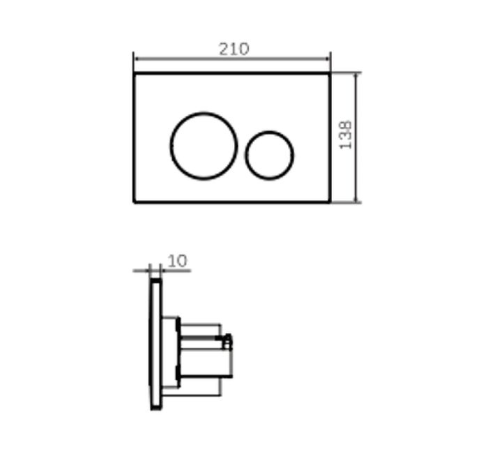 I049001 Pro L, клавиша для инсталляции пневматическая, пластик, белый