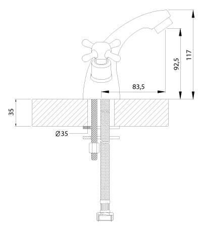 Смеситель для раковины Rossinka H (H02-61)