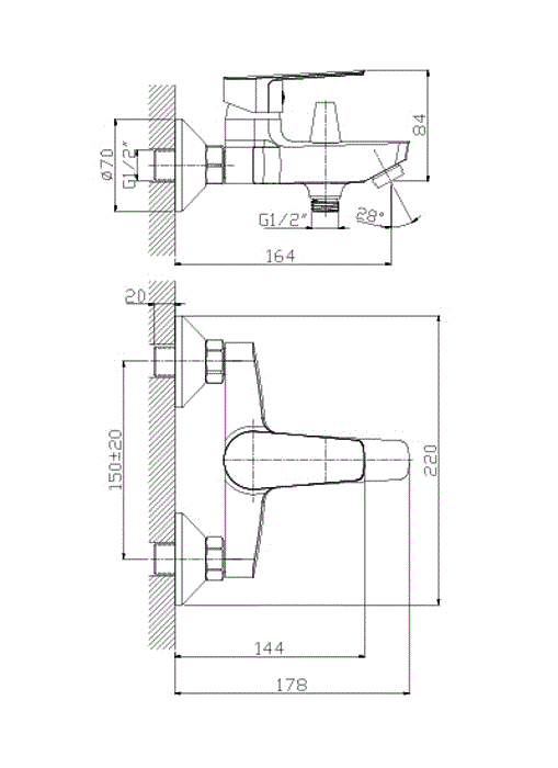 Смеситель для ванны Rossinka S (S35-31)