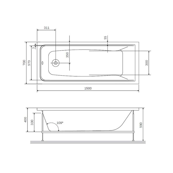 W90A-150-070W-R Gem, каркас в комплекте с монтажным набором 150х70,  см, шт