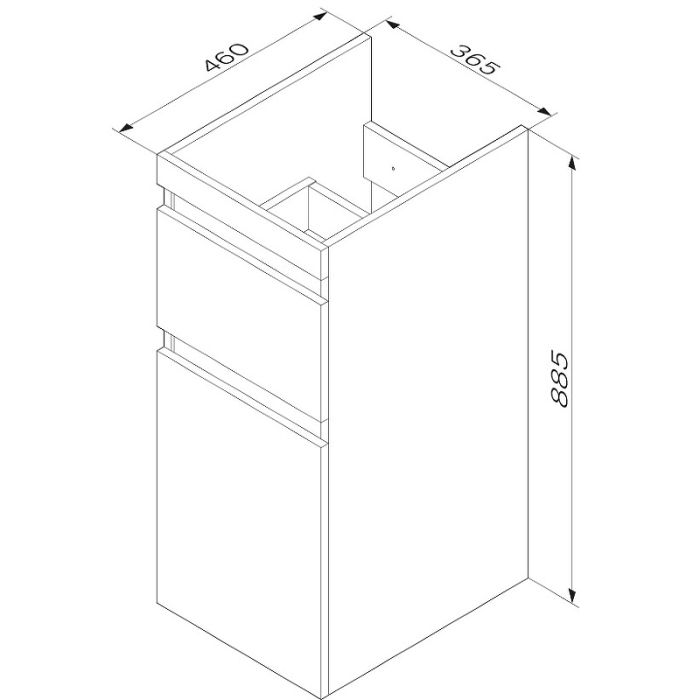 M85AFSX0402WG X-Joy, База под столешницу для стиральной машины, напольная, 40 см, 2 ящика, белый гля