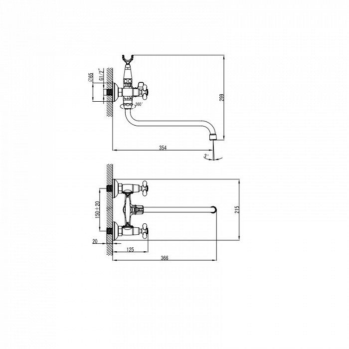 Смеситель для ванны IDDIS Jeals (JE2SBL0i10)