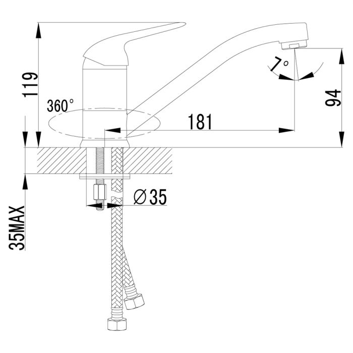 Смеситель для кухни Lemark Plus Advance LM1204C, Хром