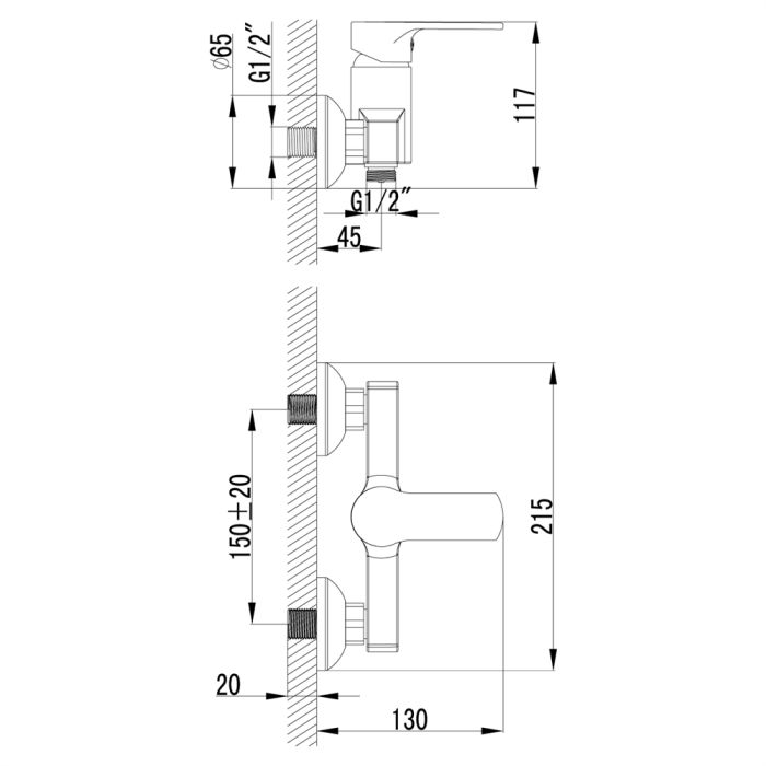 Смеситель для душа Lemark Plus Grace LM1503C, Хром