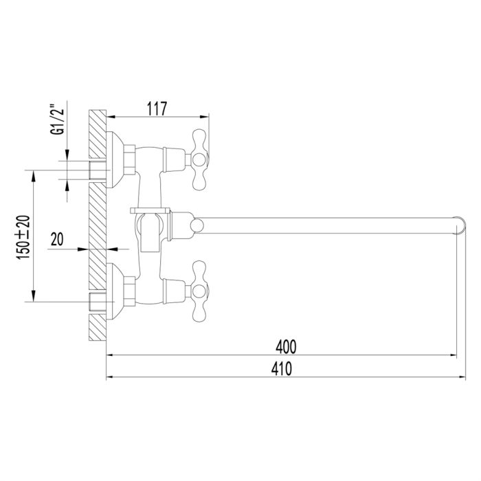 Смеситель для ванны Lemark Standard LM2151C универсальный, Хром