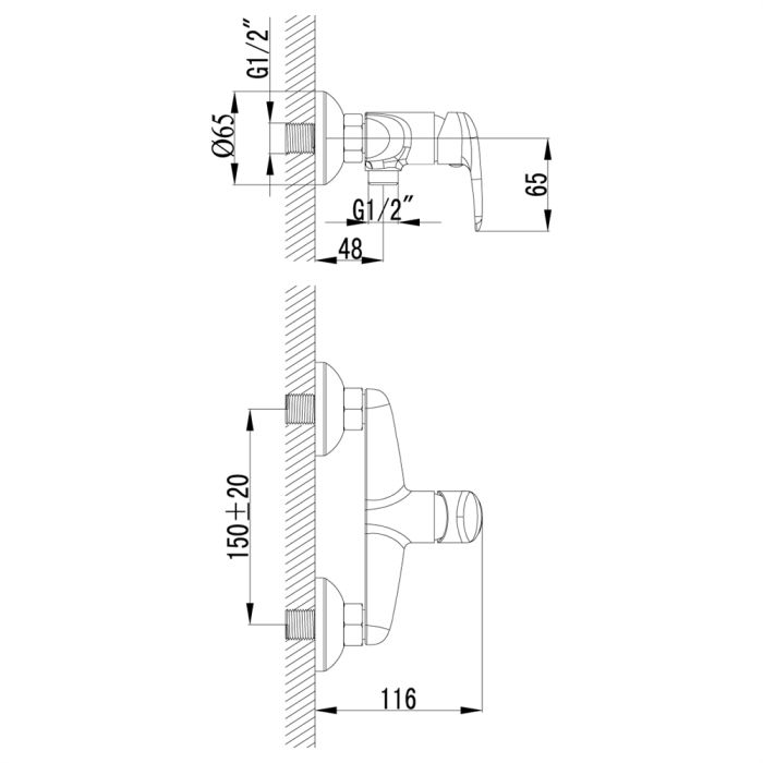 Гигиенический душ со смесителем Lemark Pramen LM3318C, Хром