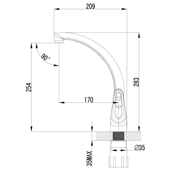 Смеситель для кухни Lemark Luna LM4155C, Хром