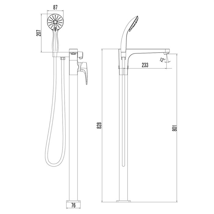 Смеситель для ванны Lemark Shift LM4344C, Хром