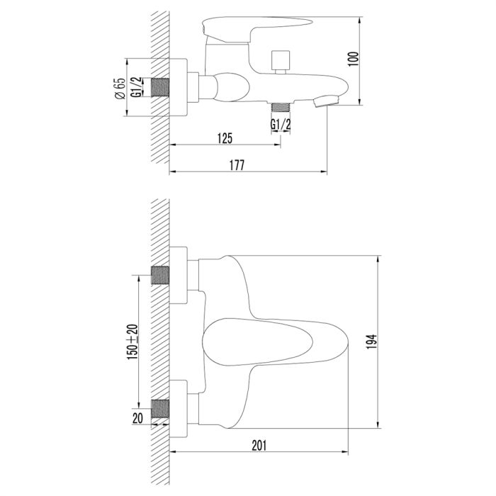 Смеситель для ванны Lemark Status LM4402C, Хром