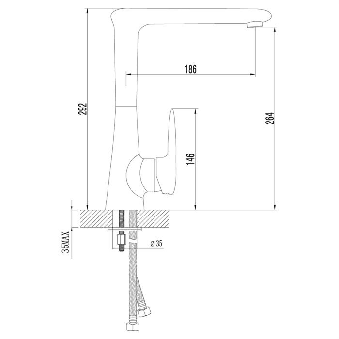 Смеситель для кухни Lemark Status LM4405C, Хром