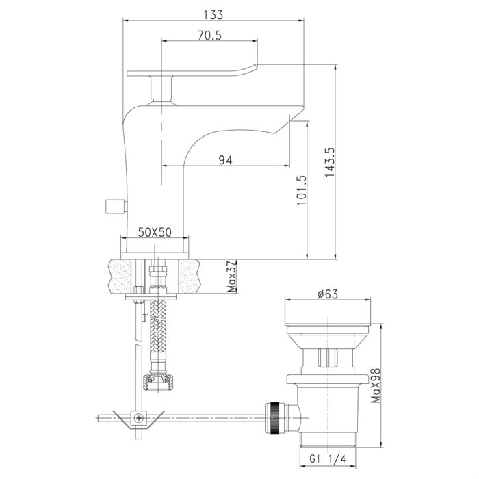 Смеситель для раковины Lemark Contest LM5806CW, Хром, Белый