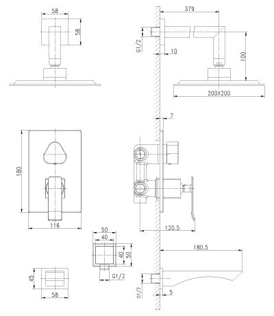 Душевая система Lemark Contest LM5822CW, Хром, Белая